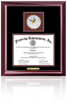 Certificate frame with clock