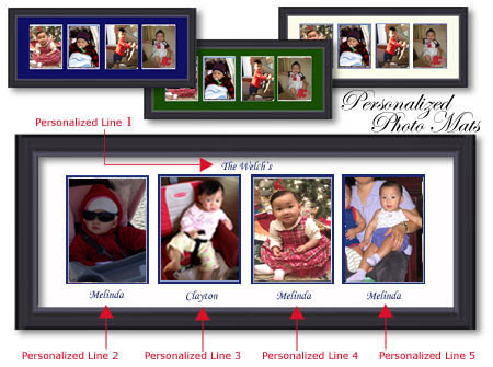 Scroll Down to order your Personalized collage picture frame or photo mat