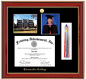 Concordia College New York Diploma frame with campus photo, 4 x 6 portrait picture and tassel opening - This innovative diploma frame will bring Glossy Prestige to the college graduate