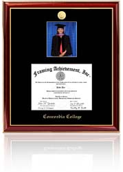 Diploma frame with graduate portrait photo opening