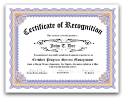 Certificate of appreciation or recognition award template samples.