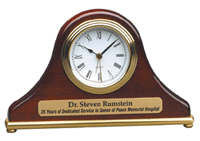 Engraved Recognition Desk Clock Award