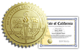 Real Estate Broker license certificate