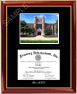 Point Loma Nazarene College large-size diploma frame with campus photo - The standard diploma frame for college graduates  