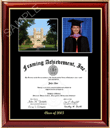 Portrait diploma frame with campus picture