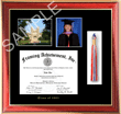 University of Dayton Diploma frame with campus photo, 4 x 6 portrait picture and tassel opening - This innovative diploma frame will bring Glossy Prestige to the college graduate