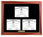 Triple diploma frame - College diploma frames