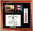 US Coast Guard Diploma frame with campus photo, 4 x 6 portrait picture and tassel opening - This innovative diploma frame will bring Glossy Prestige to the college graduate
