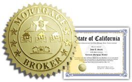 Mortgage Broker license certificate