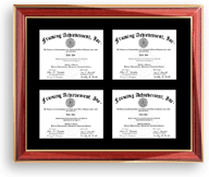 Quadruple (4) diploma frame - This diploma frame will hold 4 diplomas