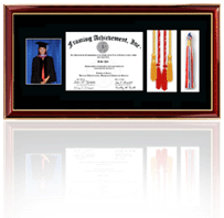 High School Graduation Frame 6x8 Certificate w/ Tassel Opening & Custom Matting 