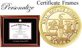 Real Estate License certficate frame