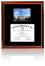 Mid-size certificate frame with firefighter print and logo