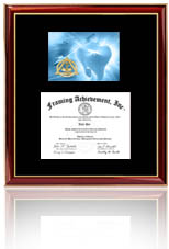 Mid-size Certificate Frame with Dentistry Print and logo