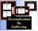Diploma Frame or Certificate Frame with optional personalization by gold embossing