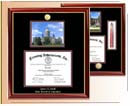 University Diploma Frames  with College Campus Lithograph Images or Photos