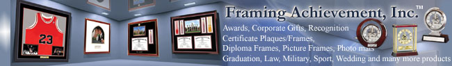 Corporate certificate frames with clock by Framing Achievement