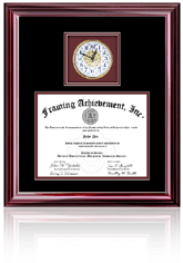 Certificate frame with clock
