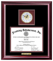 College diploma frame with clock