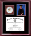 diploma frame with clock and portrait photo