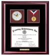 medallion certificate frame with clock