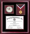 medallion certificate frame with clock