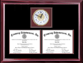 double certificate frame with clock
