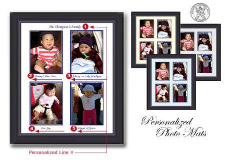 Scroll Down to order your Personalized collage picture frame or photo mat