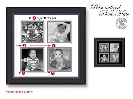 Scroll Down to order your Personalized collage picture frame or photo mat