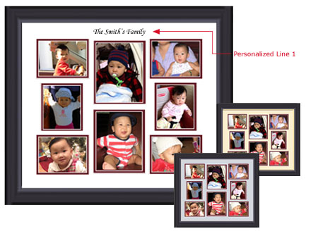 Scroll Down to order your Personalized collage picture frame or photo mat