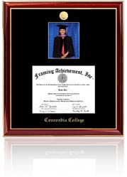 Diploma frame with graduate portrait photo opening