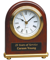 Engraved Desk Clock Award