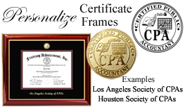 CPA certficate frame