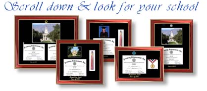 Scroll down and look for your college - diploma frame