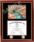 Dual diploma frame with university picture