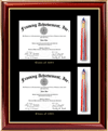 Double diploma frame with 2 tassel opening - This university diploma frame are excellent graduation gifts for double majors or dual degrees