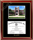 Gettysburg College large-size diploma frame with campus photo - The standard diploma frame for college graduates  