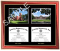 Double degree with double campus diploma frame 