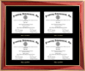 Quadruple diploma frame - This diploma frame will hold 4 diplomas - Excellent for certificates or certifications
