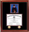 Vertical diploma frame with 5 x 7 photo opening - This college degree frame are excellent gifts for college graduates 