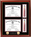 Double diploma frame with 2 tassel opening - This university diploma frame are excellent graduation gifts for double majors or dual degrees