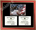 Dual diploma frame with university picture