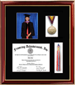 certificate frame with tassel box, medallion & grad portrait