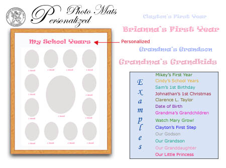 Scroll Down to order your Personalized picture frame or photo mat