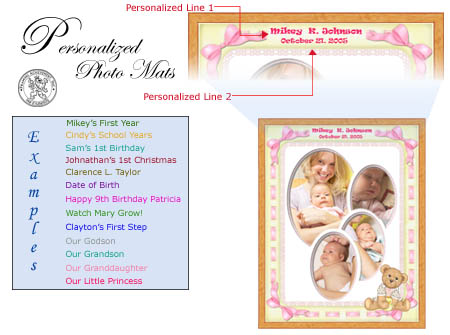 Scroll Down to order your Personalized picture frame or photo mat