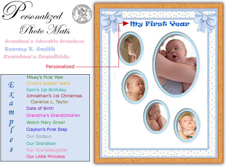 Scroll Down to order your Personalized picture frame or photo mat