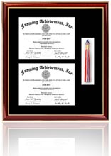 Double diploma frame with double tassel box - This frame will hold 2 diplomas and 2 graduation tassel