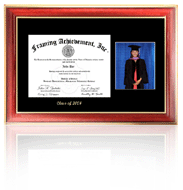 Landscape diploma frame with portrait photo