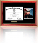 certificate frame with picture opening