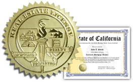 Real Estate license certificate